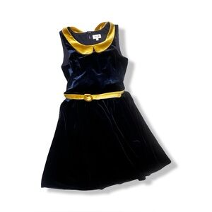 Blue &  Gold Velvet Dress